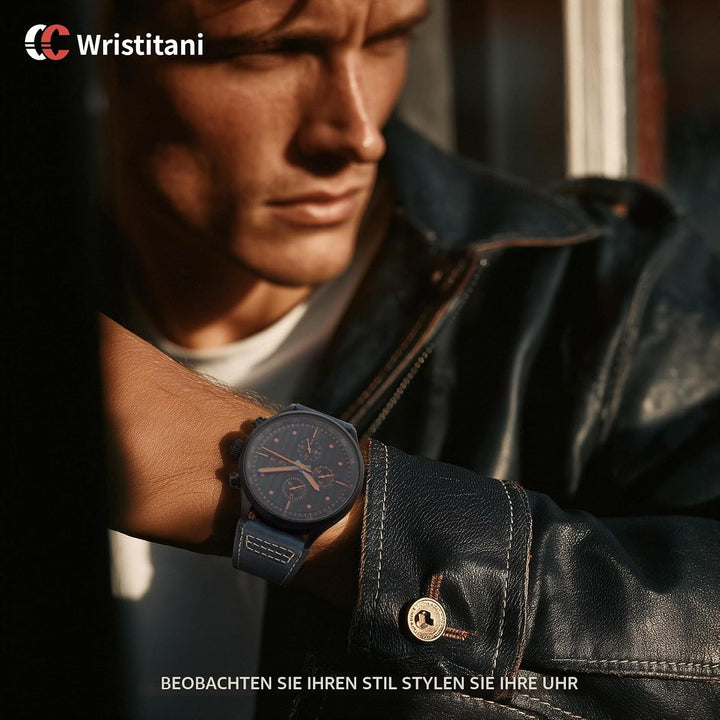 Wristitani Leder Uhrenarmband 22mm 20mm 18mm 19mm 21mm 23mm 24mm 26mm | Kompatibel mit Samsung Galax