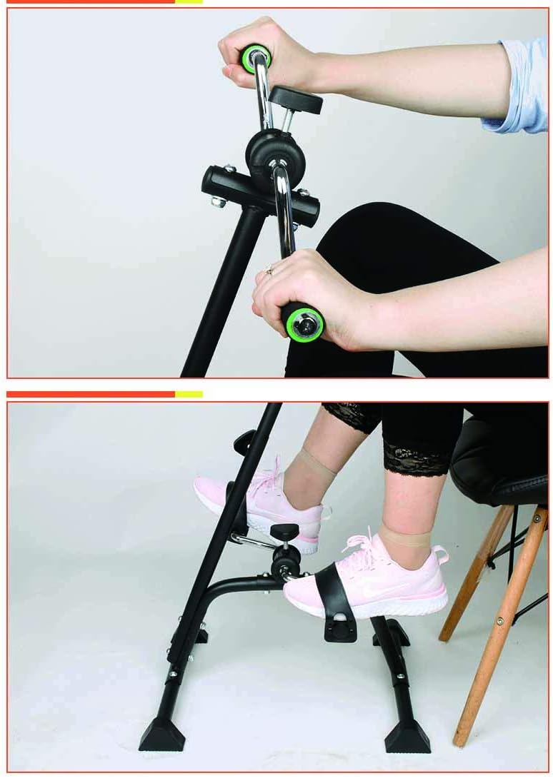 Pedal Exerciser Bike Hand Arm Leg and Knee Peddler Adjustable Fitness Equipment for Seniors, Elderly