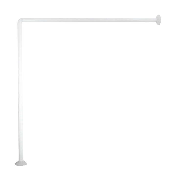 MSV Eck Duschstange 80x80cm aus Aluminium in weiss, 80x80x2.5 cm, White, 80x2.5x2.5 cm White 80x2.5x