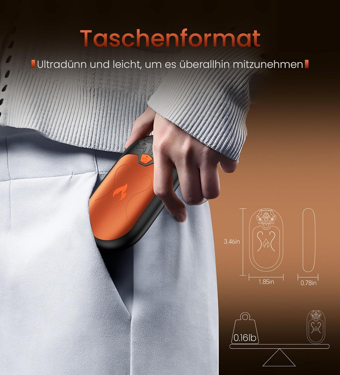 Handwärmer Wiederaufladbar 8000mAh, 2 Pack Handwärmer Elektrische mit 24 Stunden Wärme, Tragbarer Ta
