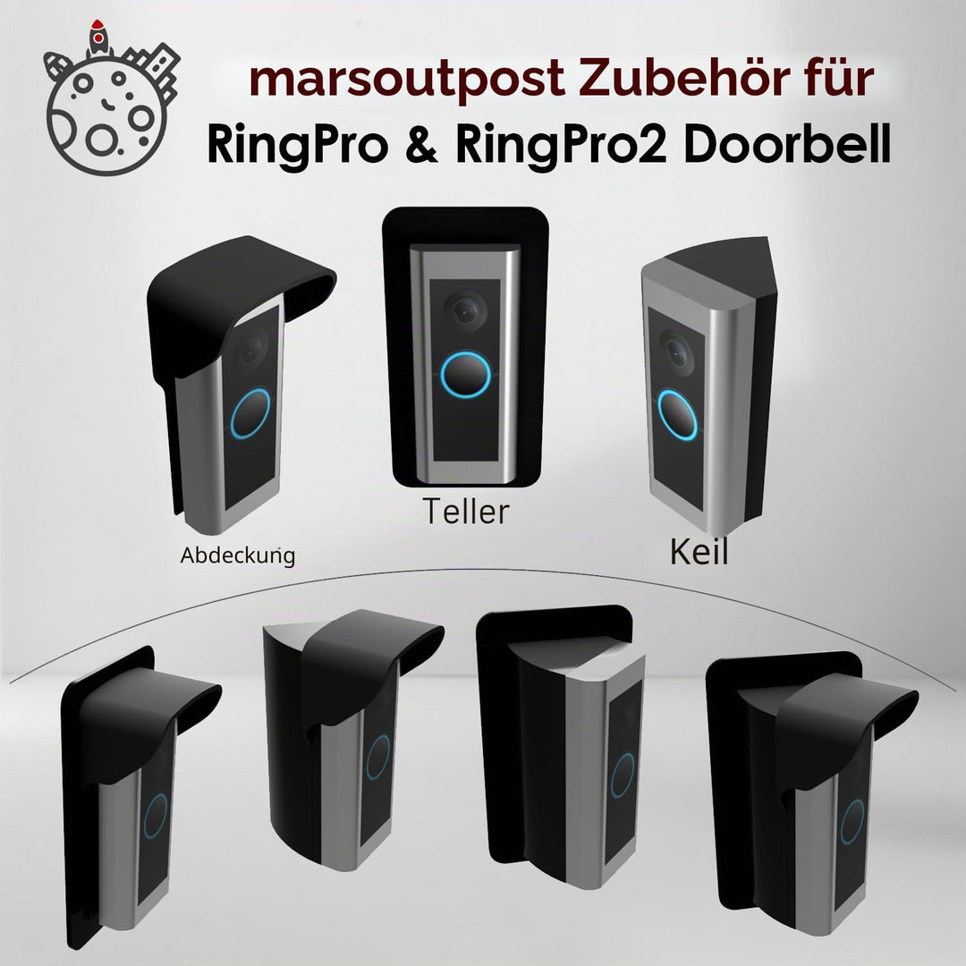 Mars Outpost RingPro & RingPro 2 Video-Türklingel kompatibel – Keil | Winkeladapter | 45 Grad | Wink
