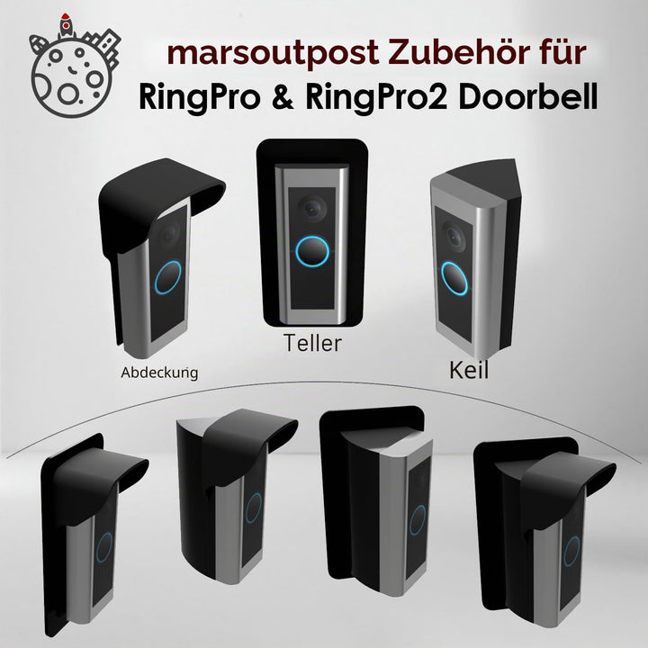 Mars Outpost RingPro & RingPro 2 Video-Türklingel kompatibel – Keil | Winkeladapter | 45 Grad | Wink