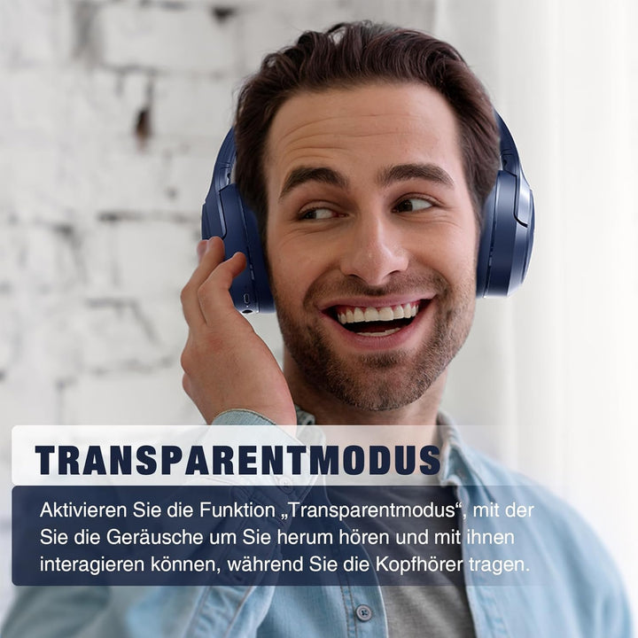 RUNOLIM Bluetooth Kopfhörer Over-ear, Active Noise Cancelling Kopfhoerer, Kopfhörer Kabellos Bluetoo