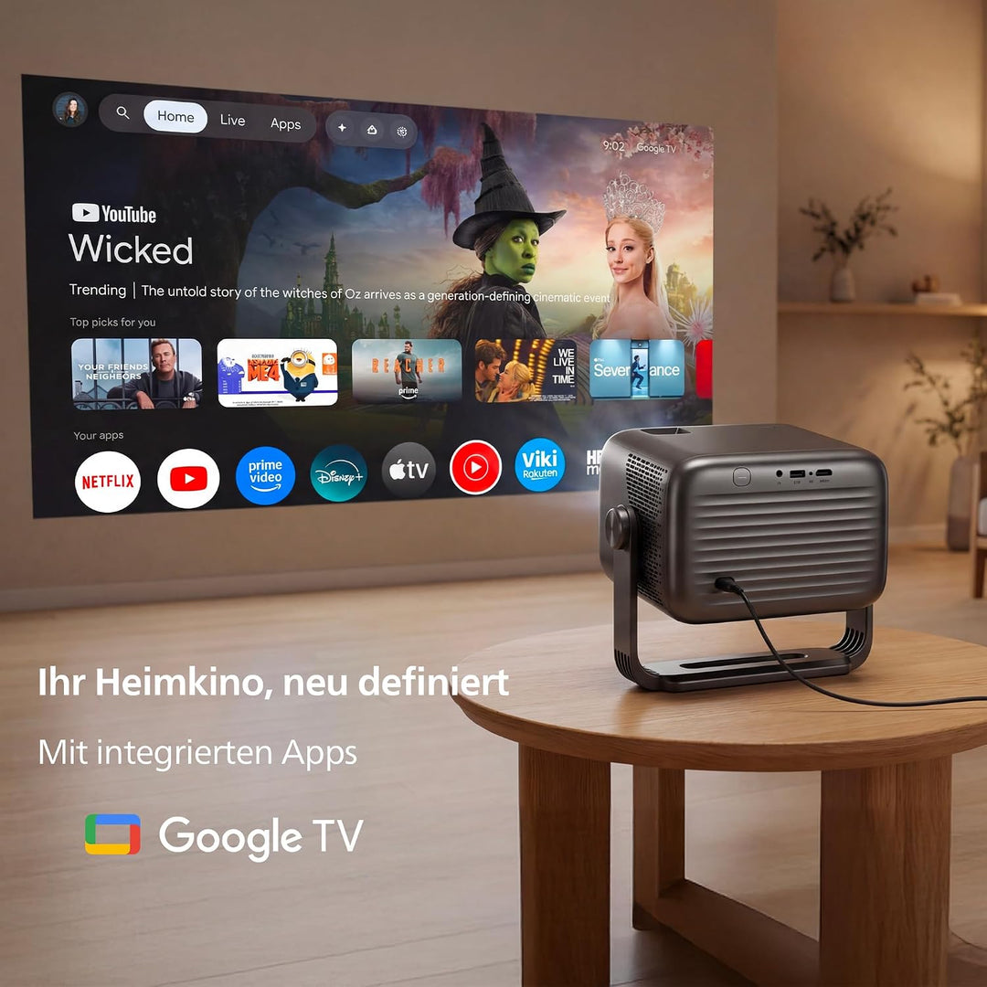 Philips NeoPix 460 Smart Beamer LCD LED Beamer, Full HD 1080p, 500 ANSI Lumen, 100 Zoll Bildschirm,