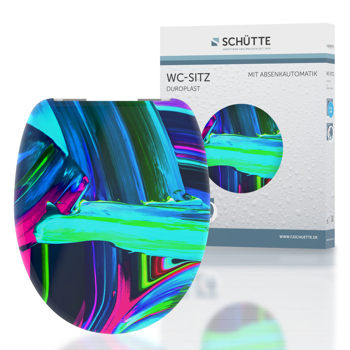 Schütte WC-Sitz NEON PAINT mit Absenkautomatik, Toilettendeckel passend für alle handelsüblichen WC-