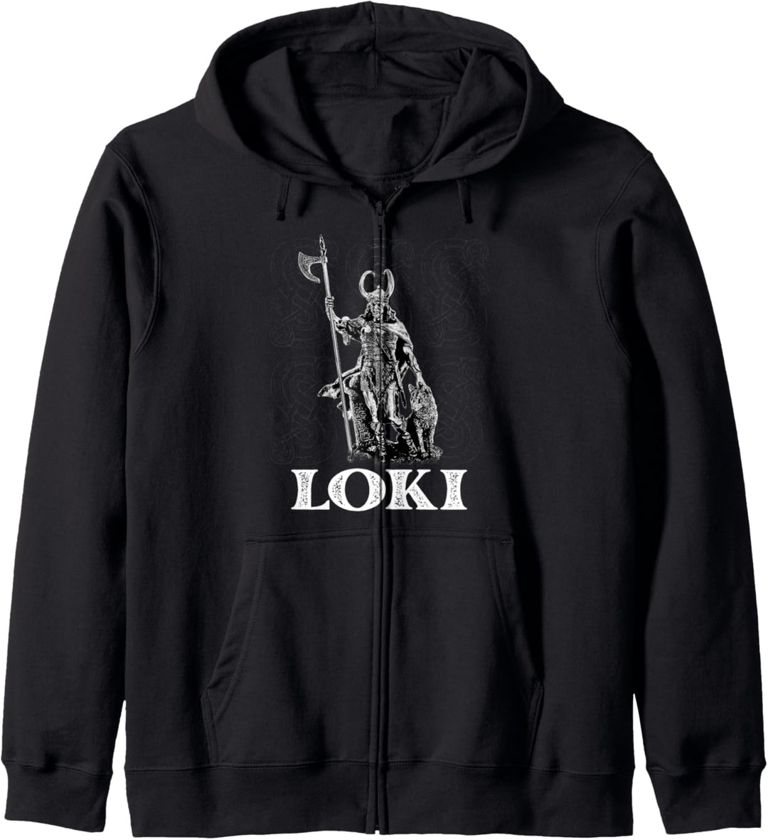 Loki Nordischer Gott Mythologie Gott des Unheils Schlange Kapuzenjacke
