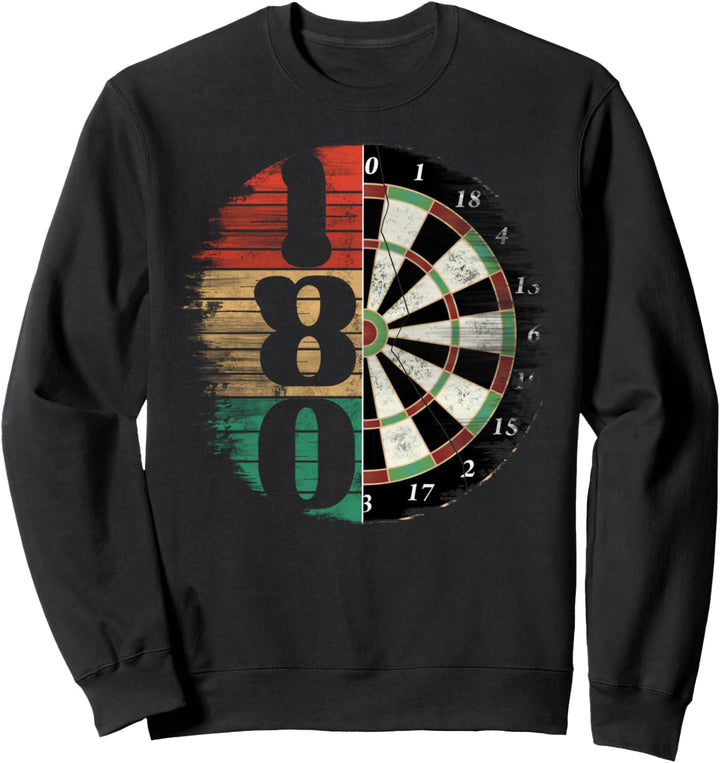 Retro Dartscheibe Dartboard 180 für Dartspieler Dart Herren Sweatshirt