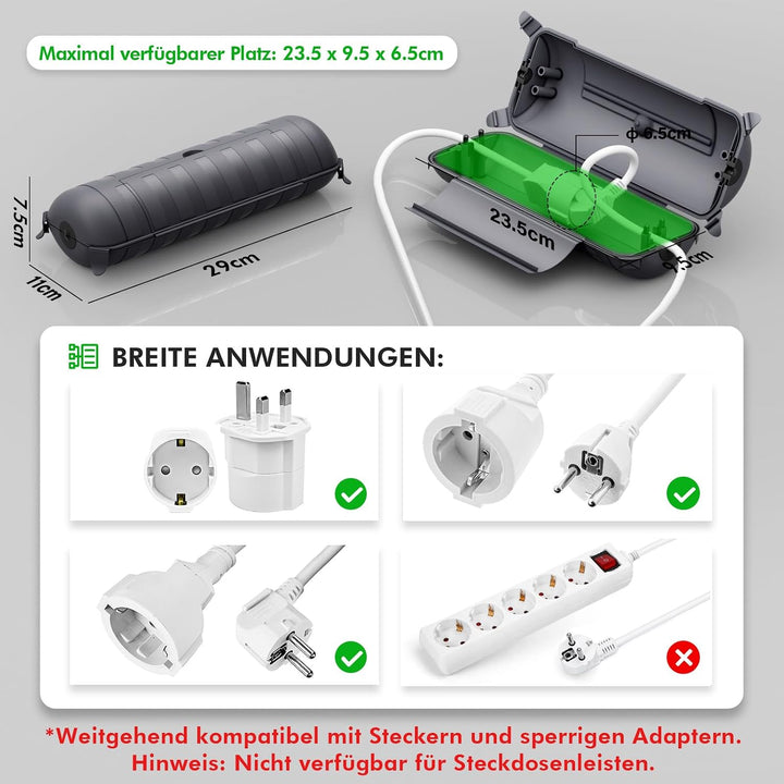 [2 Pack] RESTMO Outdoor IP44 wasserdichter Safe Box (290 x 110 x 75 mm), wetterbeständige Big Schutz