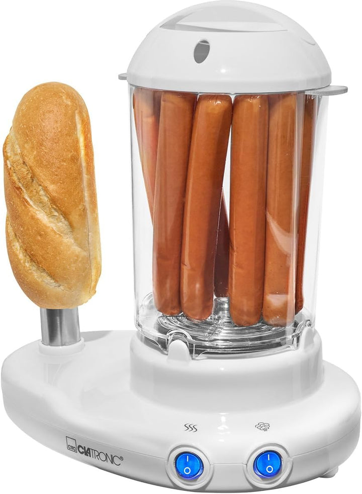 Clatronic HDM 3420 Hot-Dog-Maker inklusiv Eierkocher, Für 1 bis 14 Würstchen (z. B. „Frankfurter“, „
