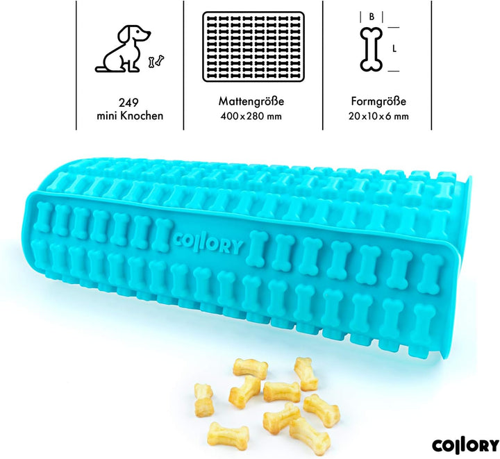Collory® Mini Knochen (2cm) Silikon Backmatte, Backform für mini DIY Hundekekse und Leckerlis, Knoch