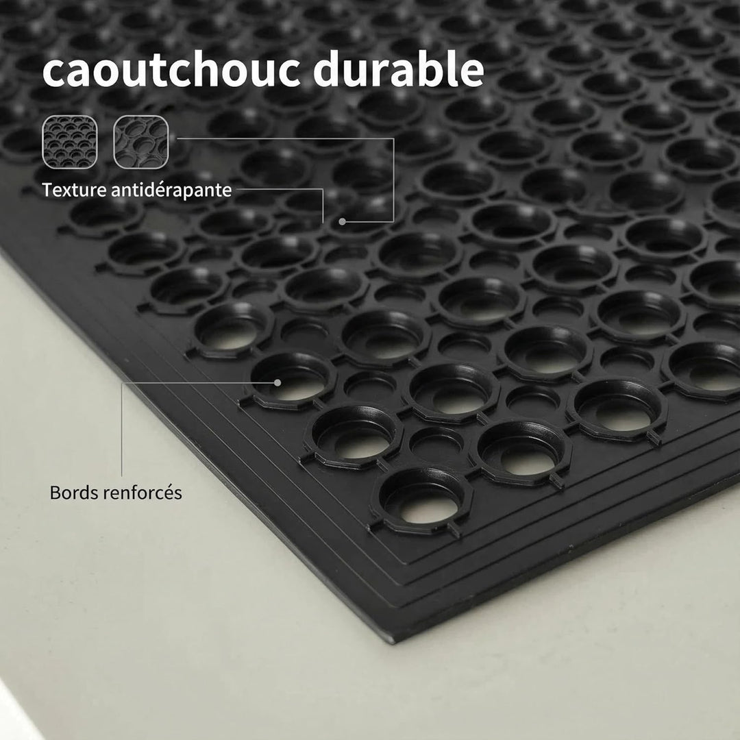 Strapazierfähige Gummimatte mit rundem Loch-Design, rutschfeste, wasserdichte Matte für den Innen- u