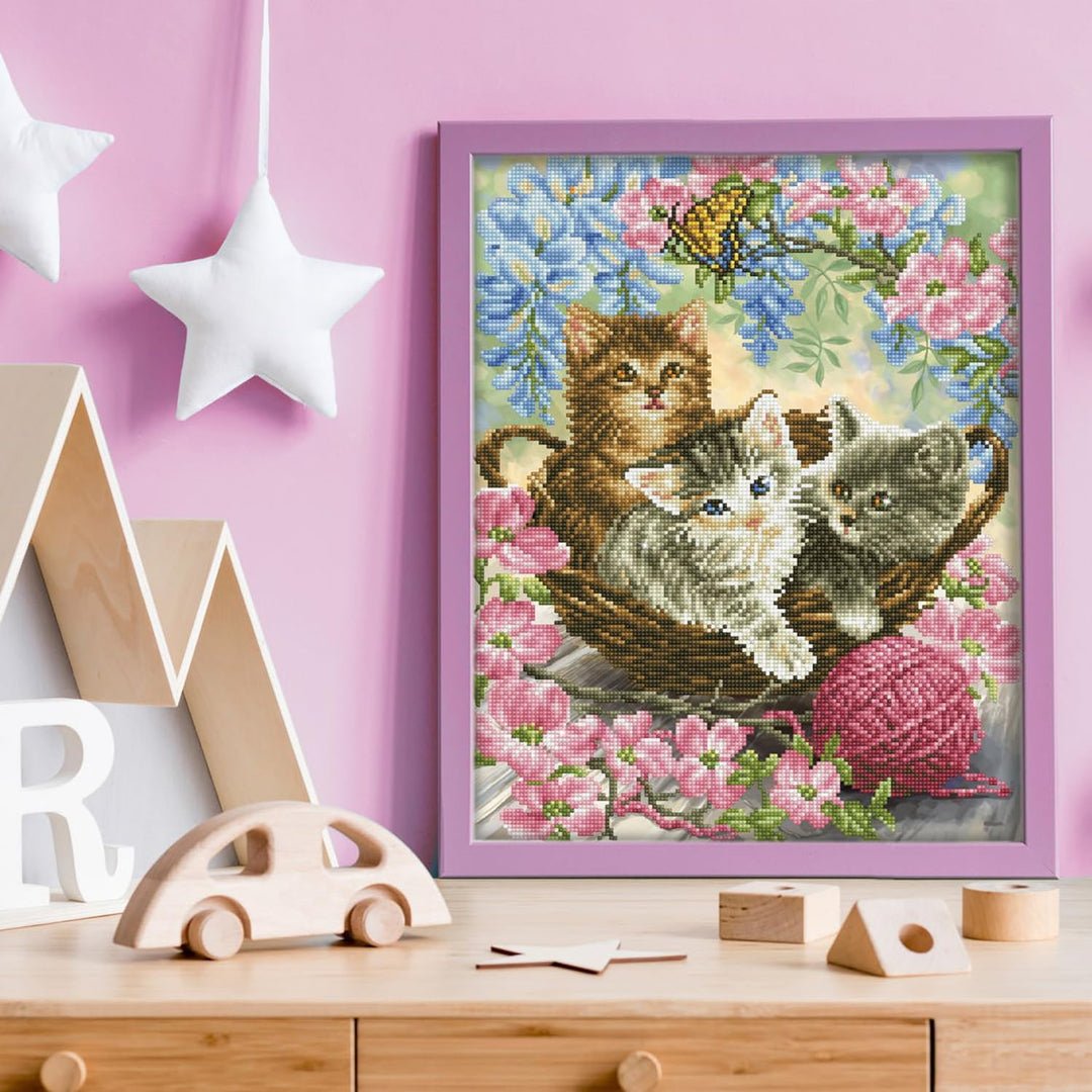 Diamond Dotz DD10-035 Kitty Knits, ca. 40 x 50 cm gross, Diamond Painting, Malen mit Diamanten, funk