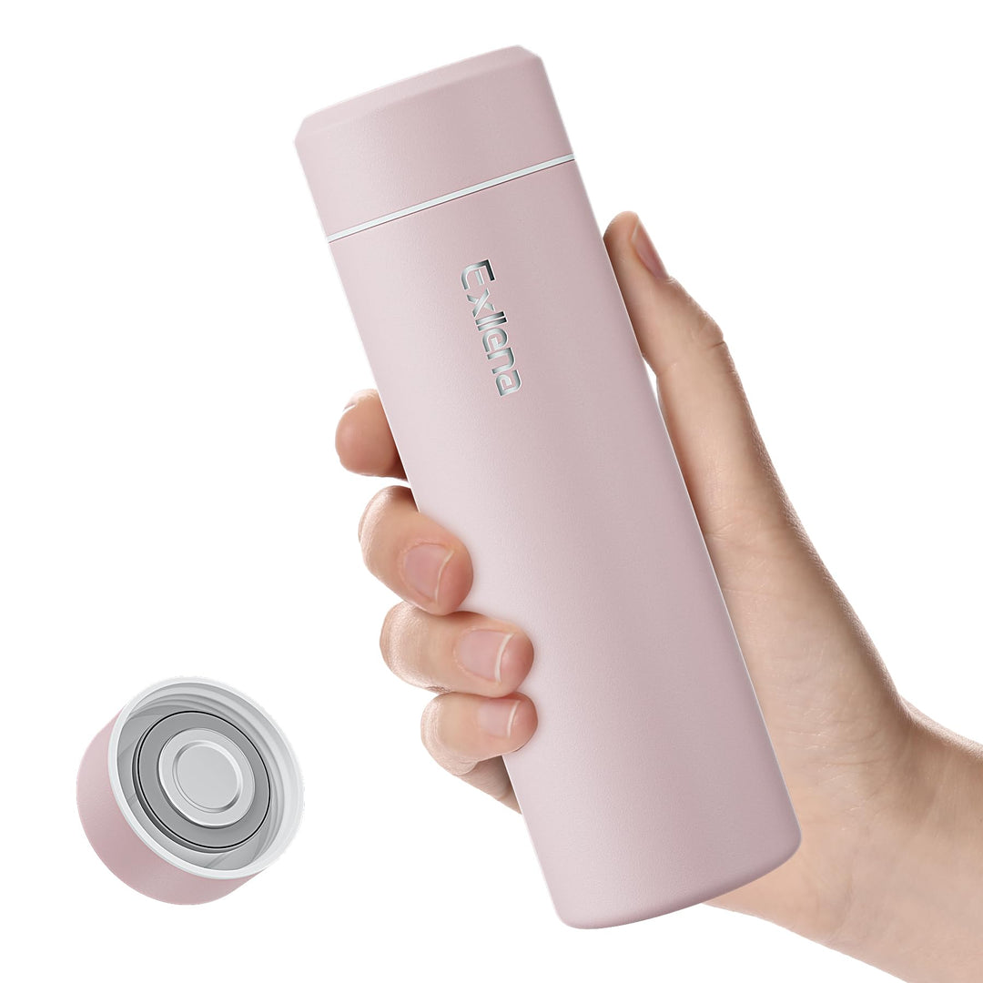 【Upgrade-Version】Exllena Mini Thermosflasche 350ml mit Edelstahl-Deckel, Trinkflasche Klein Doppelwa