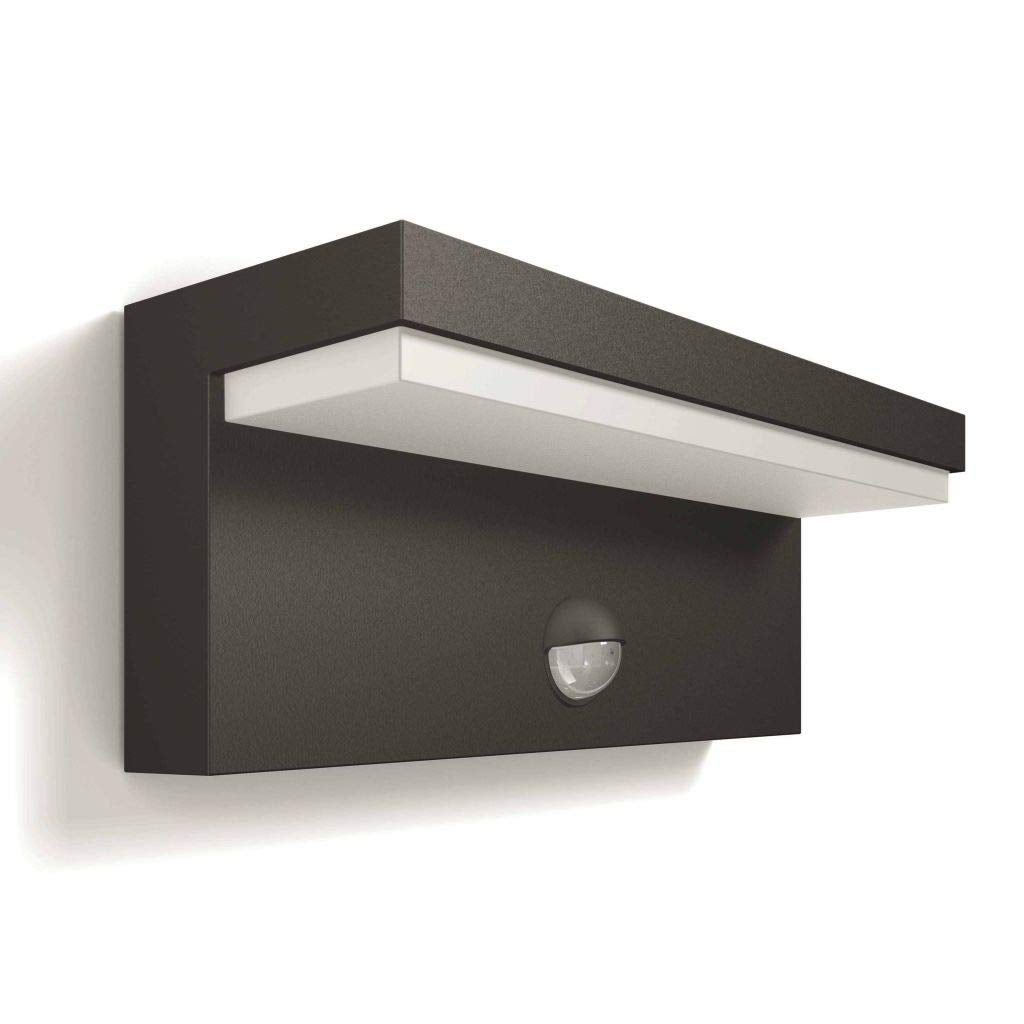 Philips myGarden Bustan LED Wandaussenleuchte, 9 W, Anthrazit Warmweiss 2700 Kelvin Wandleuchte mit
