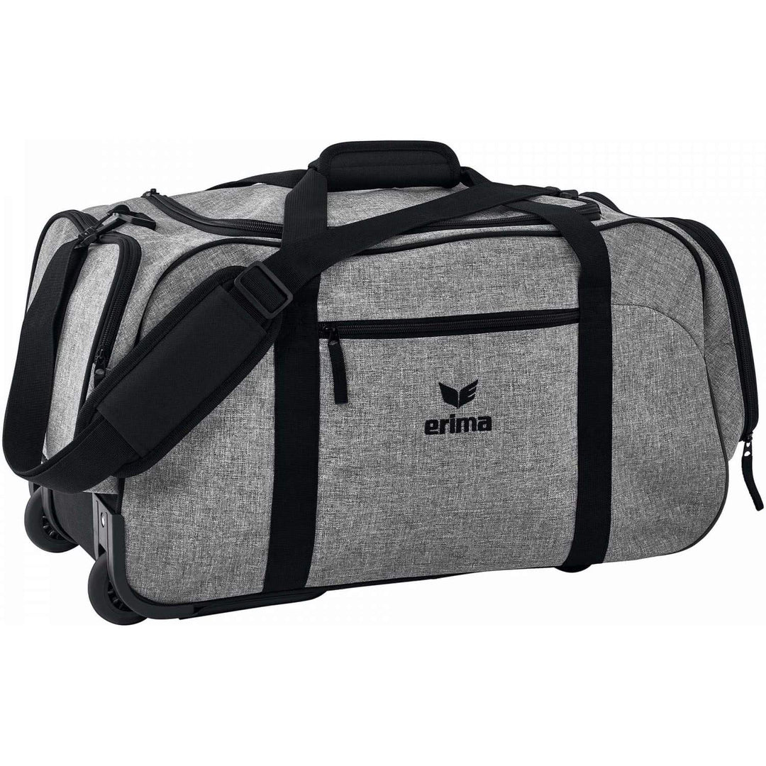 Erima Reisetasche Travel Line Rollentasche mit Bodenfach M Grau Melange/Schwarz, M Grau Melange/Schw