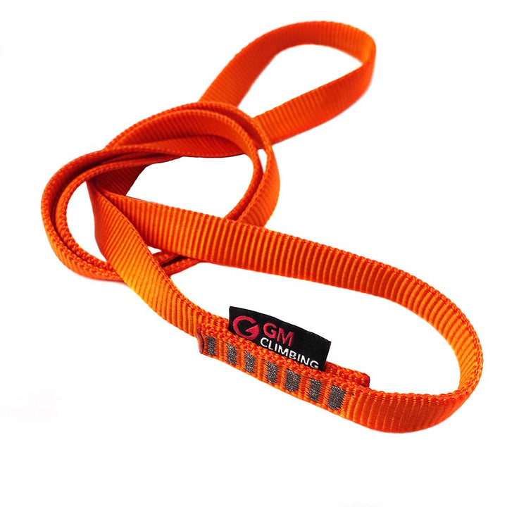 GM Climbing 16mm Nylon Sling Runner 22kN / 4950lbf CE UIAA Certified Fluoreszierendes Orange 60cm /