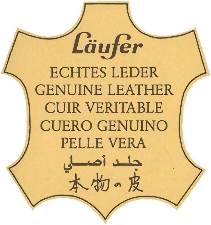 Läufer 37536 La Linea Mouse-Pad, 21x26 cm, naturgenarbtes Rindsleder, schwarz, Handgefertigt aus Ech