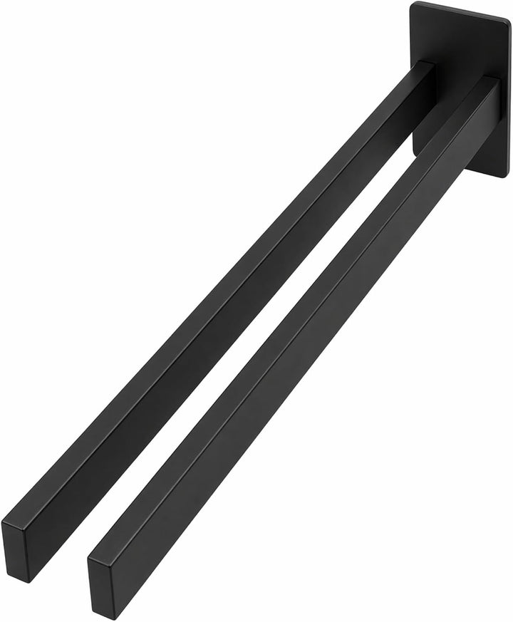 Gedotec Handtuchhalter Bella MIA ohne Bohren zweiarmig zum Kleben, Schwarz matt – Selbstklebende Han