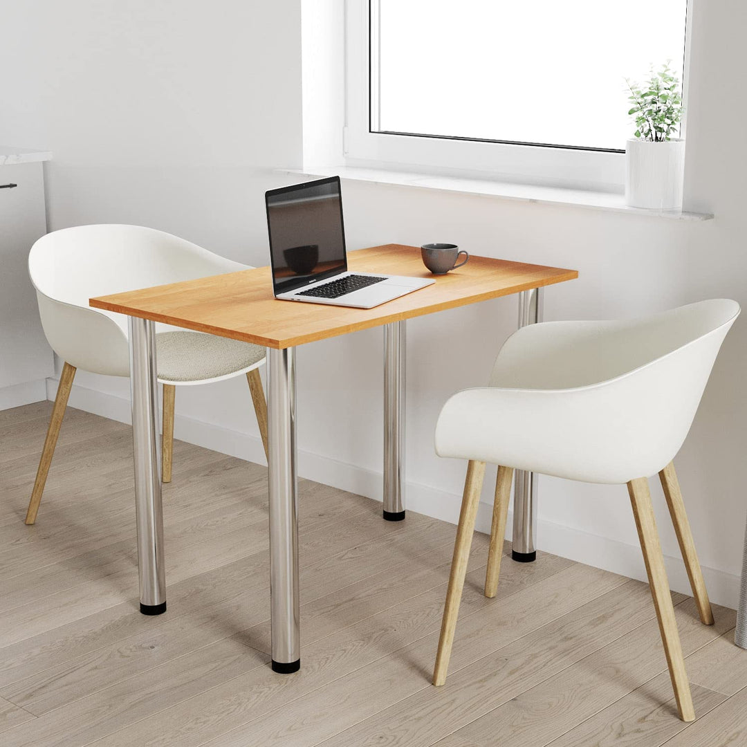 mikon 60x40 | Esszimmertisch - Esstisch - Tisch mit Chrombeinen - Küchentisch - Bürotisch | Erle 60