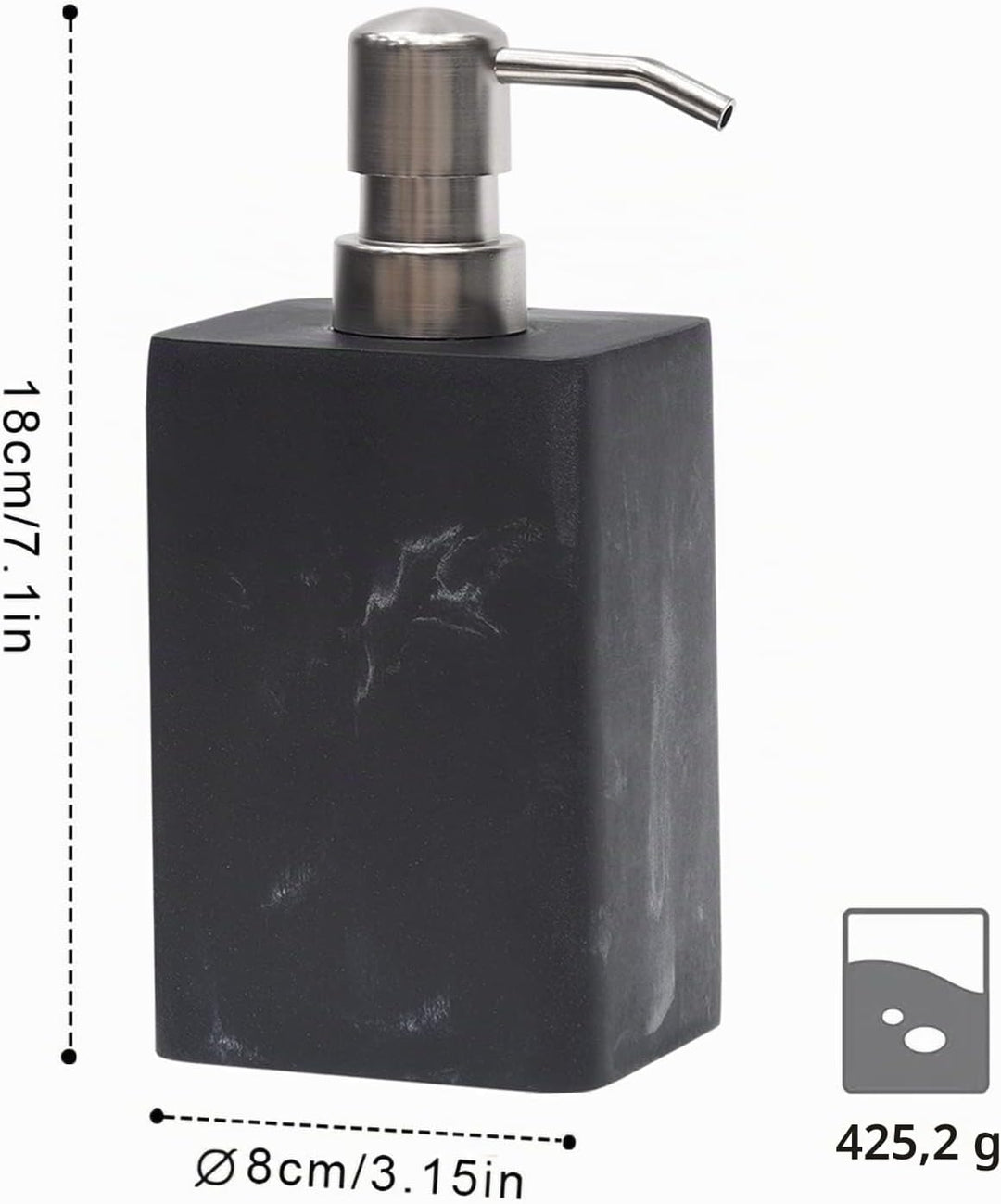 Suanti Seifenspender 2 Pack, 15 Oz Seifenspender mit gebürstetem Nickel Pumpe. Nachfüllbarer Handsei