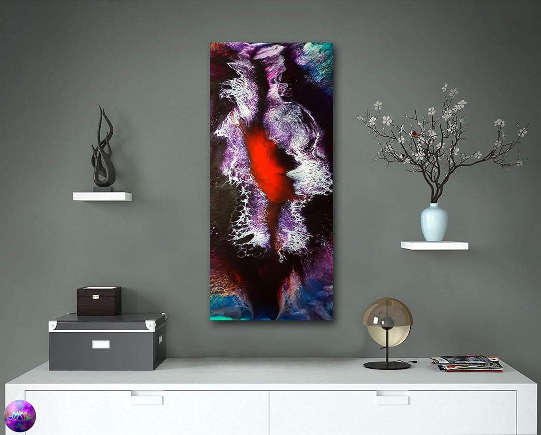 Bild auf Metall - Moderne Kunst abstrakt - Kunstdruck auf leuchtend glänzenden Aluminium im Edelstah