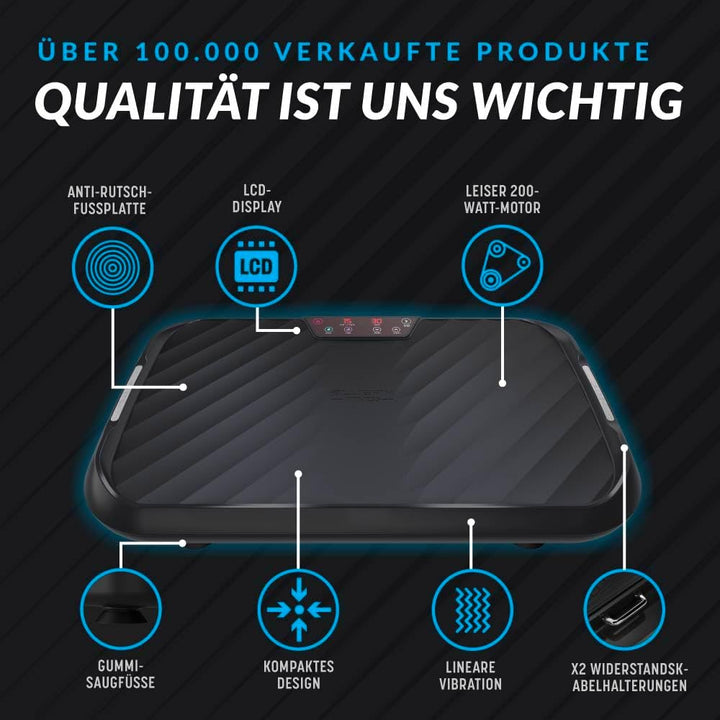 Bluefin Fitness Vibrationsplatte | Fettverbrennung, Muskelaufbau & Ganzkörpertraining | Kompaktes De