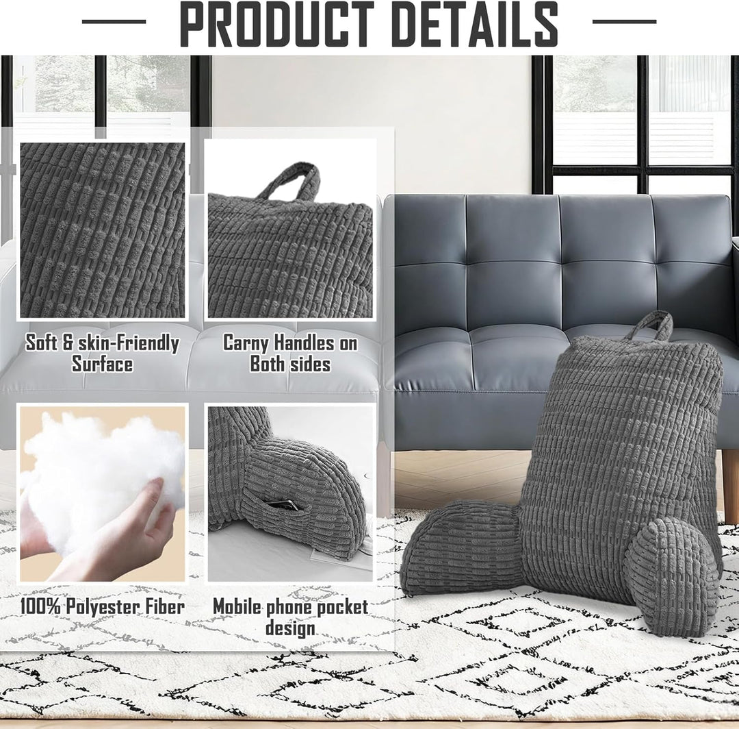 Lesekissen für Bett Und Sofa, Erwachsenensofa mit Rückenlehnenkissen, Sitzkissen mit Armlehne, Rücke