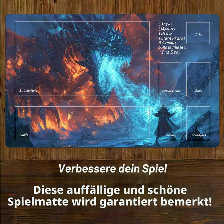 TCG MTG Spielmatte 24 × 14 - Premium-Spielmatte mit genähtem Rand mit glatter Stoffoberfläche und ru