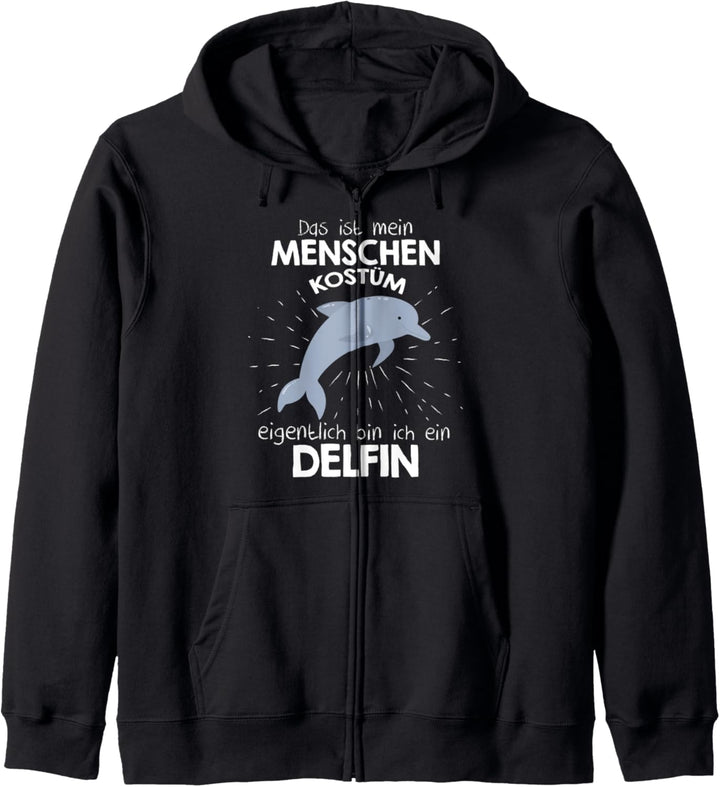 Mein Menschen Kostüm Bin ich ein Delfin, Halloween Outfit Kapuzenjacke