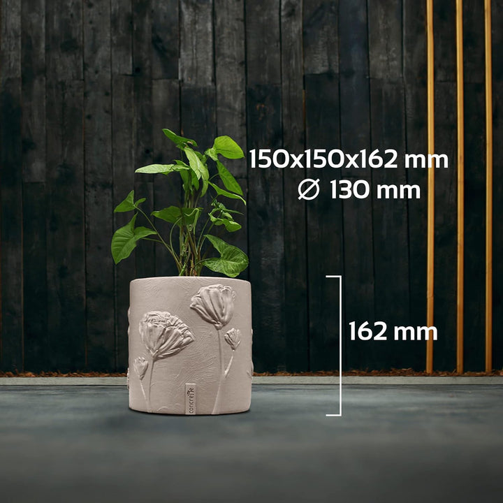 CONCRETTE Flower Deco Geformter Blumentopf für Aussen und Innen Handgefertigt aus Architekturbeton O