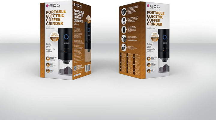 ECG KM 150 Minimo Black, Tragbare elektrische Kaffeemühle
