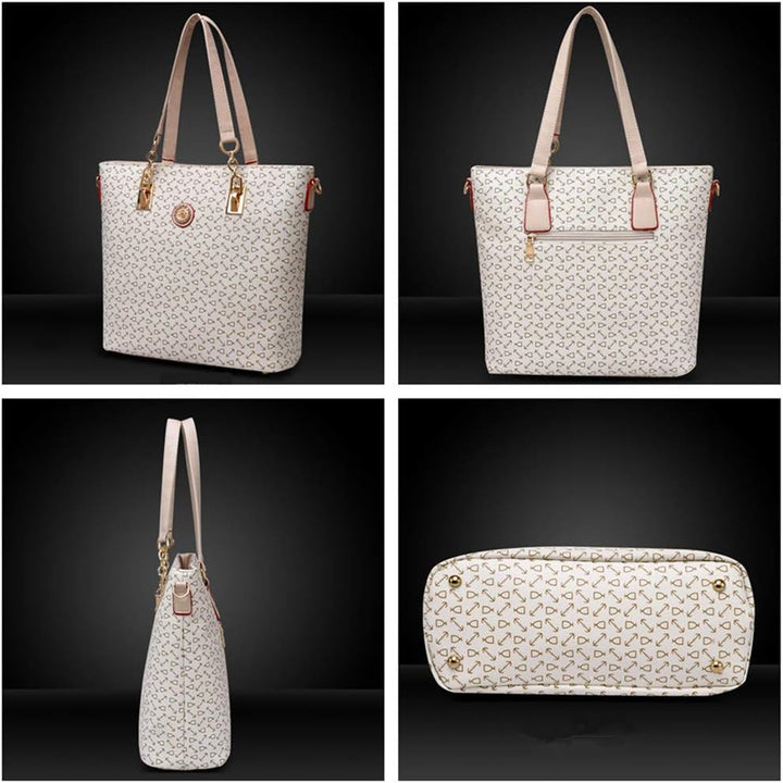 KEEPOP Frauen Handtasche Set 6 Stck PU Leder Tote Handtasche Set Mehrzweck Klassisch Schultertasche