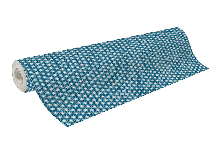 Clairefontaine 211925C - Rolle Geschenkpapier Alliance, 50m x 70cm, 60g, 1 Rolle, Flocken blau, Floc