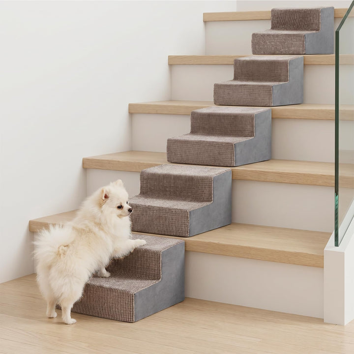 4 Stück Hunderampen für Treppen, rutschfeste Treppenhilfe für Hunde | Gefüllt mit Elastischem Schwam