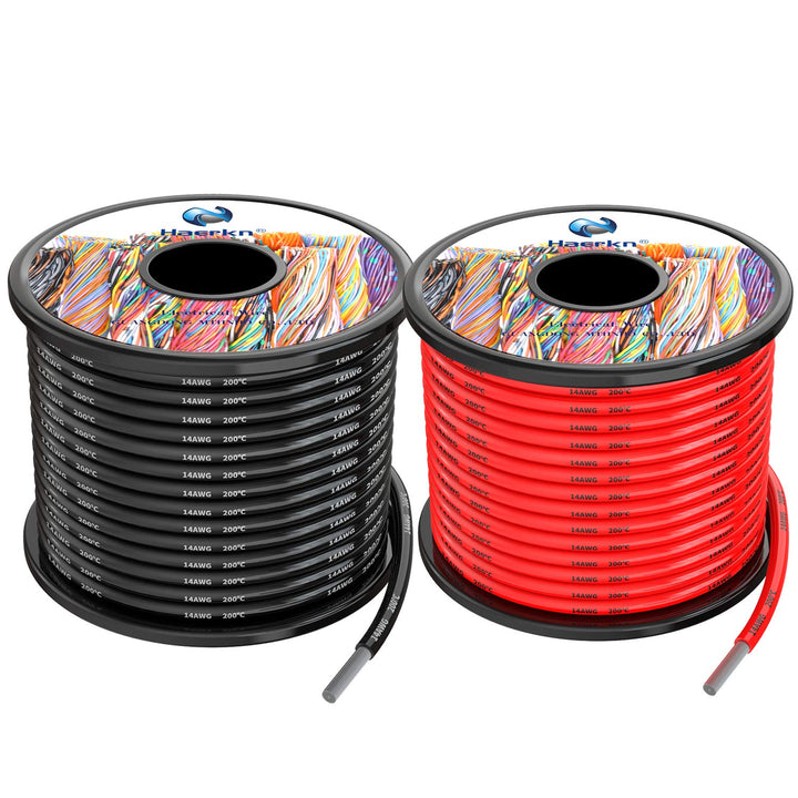 2.0mm² 14 AWG Silikon Elektrischer Draht Hook-up Kabel Insgesamt 20 Meter [10 Meter schwarz und 10 M