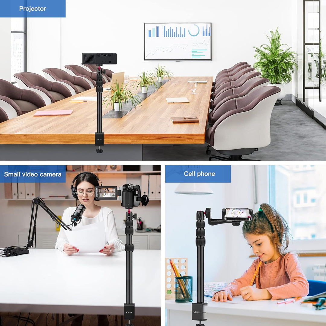 Victiv Kamera Tischstativ für DSLR Canon, 37cm-105cm Multifunktional Lichtstativ Klemmstativ Mit 1/4