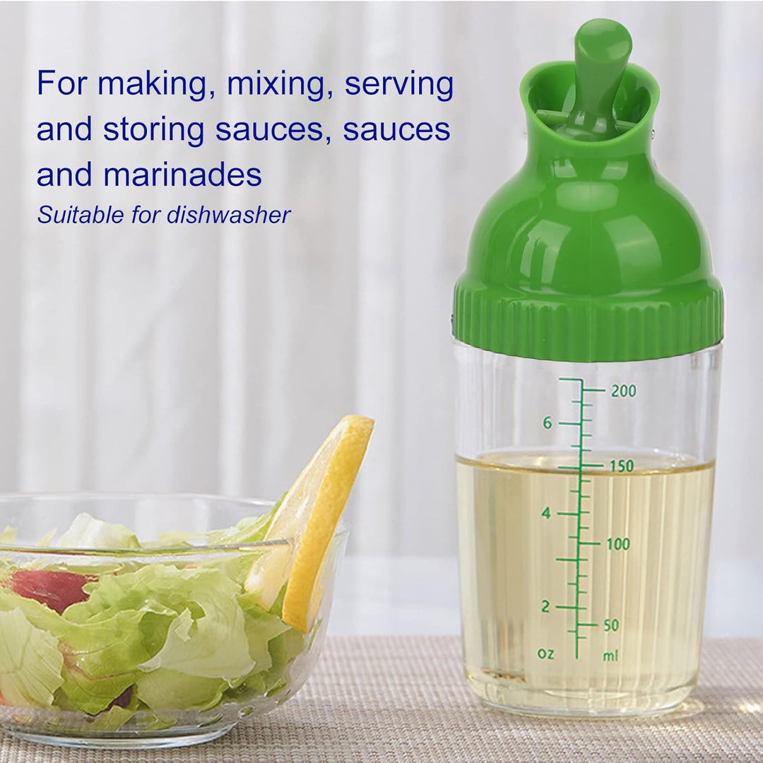 Salat-Dressing-Shaker, 200 Ml, Auslaufsicherer Glas-Dressing-Flaschenmixer, Einhändig Bedienbar, Spü