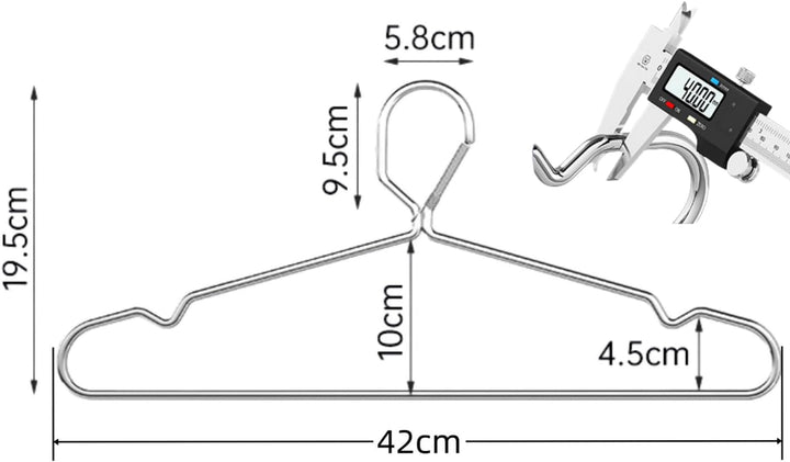 10 Stück 41,9 cm Drahtbügel, 4 mm, abschliessbare Kleiderbügel, Edelstahl, schmal, dünn, strapazierf