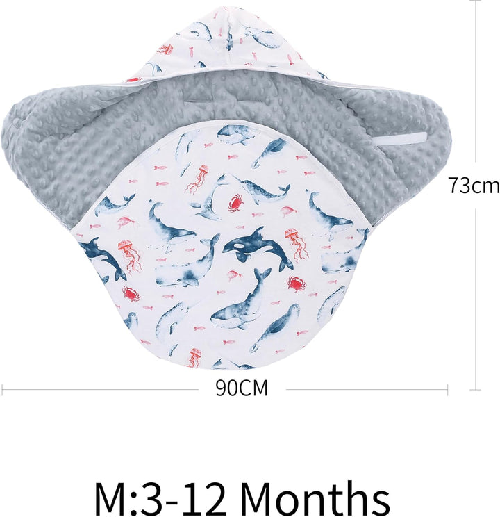 Einschlagdecke Babyschale für Buggy Universal Fusssack Babydecke Baumwolle Baby Pucksack für Kinderw