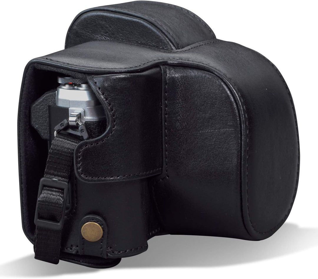 MegaGear MG1932 Ever Ready Echtleder Kameratasche mit Trageriemen kompatibel mit Olympus OM-D E-M10