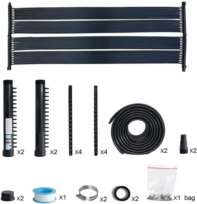 Melko Poolheizung Solarheizung Solarkollektor Solarpanel Wärmeplane für Pool Schwimmbecken, schwarz,