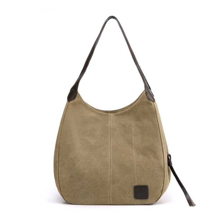PORRASSO Damen Handtasche Canvas Hobo Schultertasche Mädchen Tote Bag Shopper Henkeltasche für Schul