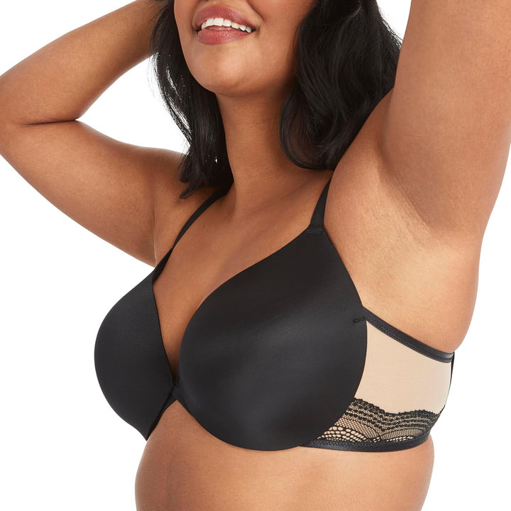 Maidenform Bügel Demi BH, Bester Push Up BH mit Wonderbra Technologie, Glättender Spitzenbesatz BH m