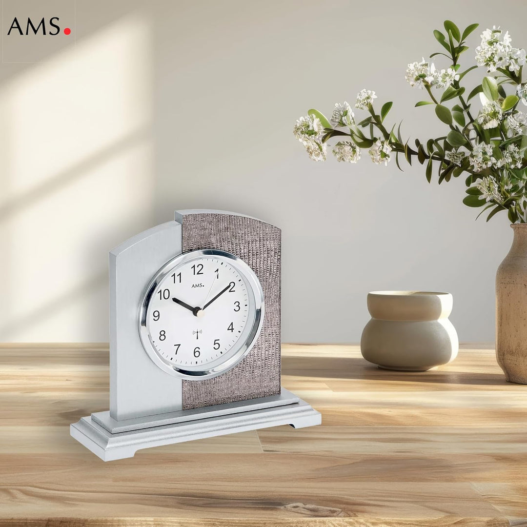 AMS Moderne Tischuhr mit Funkwerk, Batterie betrieben - Modern Style Collatina- 5144