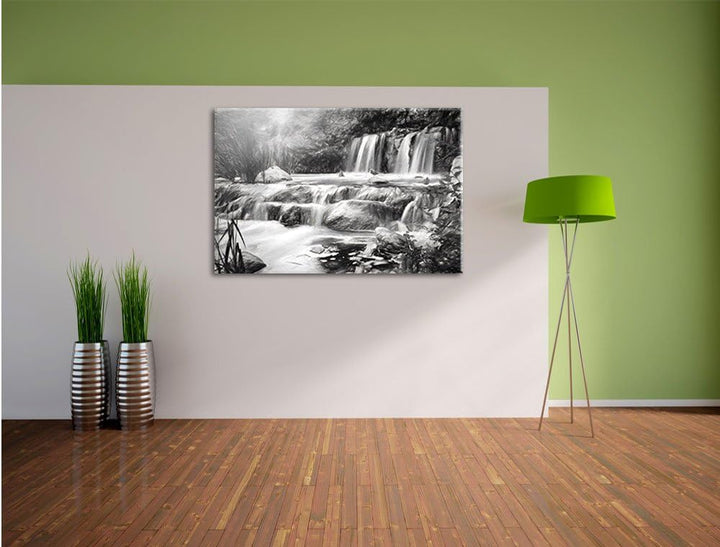 Pixxprint Wasserfall als Leinwandbild/Grösse: 100x70 / Wandbild/Kunstdruck/fertig bespannt, 100x70