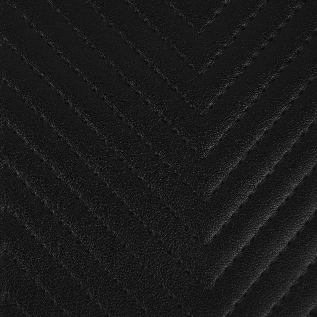 SCHÖNER LEBEN. Zugluftstopper Kunstleder Steppung Zickzack schwarz, Auswahl:80cm Länge Schwarz 80x15
