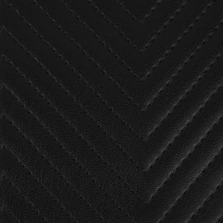 SCHÖNER LEBEN. Zugluftstopper Kunstleder Steppung Zickzack schwarz, Auswahl:80cm Länge Schwarz 80x15