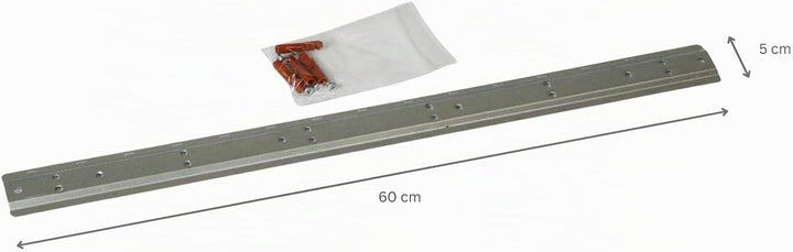 Wandleiste mit 6x Graue Sichtlagerbox 2.0 | HxBxT 7,6x60,5x17,6cm | Wandhalterung, Kleinteileaufbewa