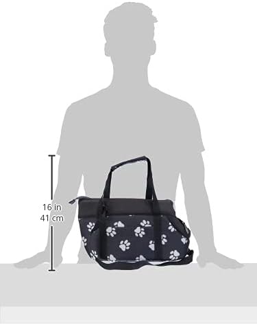HobbyDog TORGWL2 Hundetasche Tragetasche Katzentasche, Grösse 22 x 20 x 36 cm, grau mit Pfoten grau
