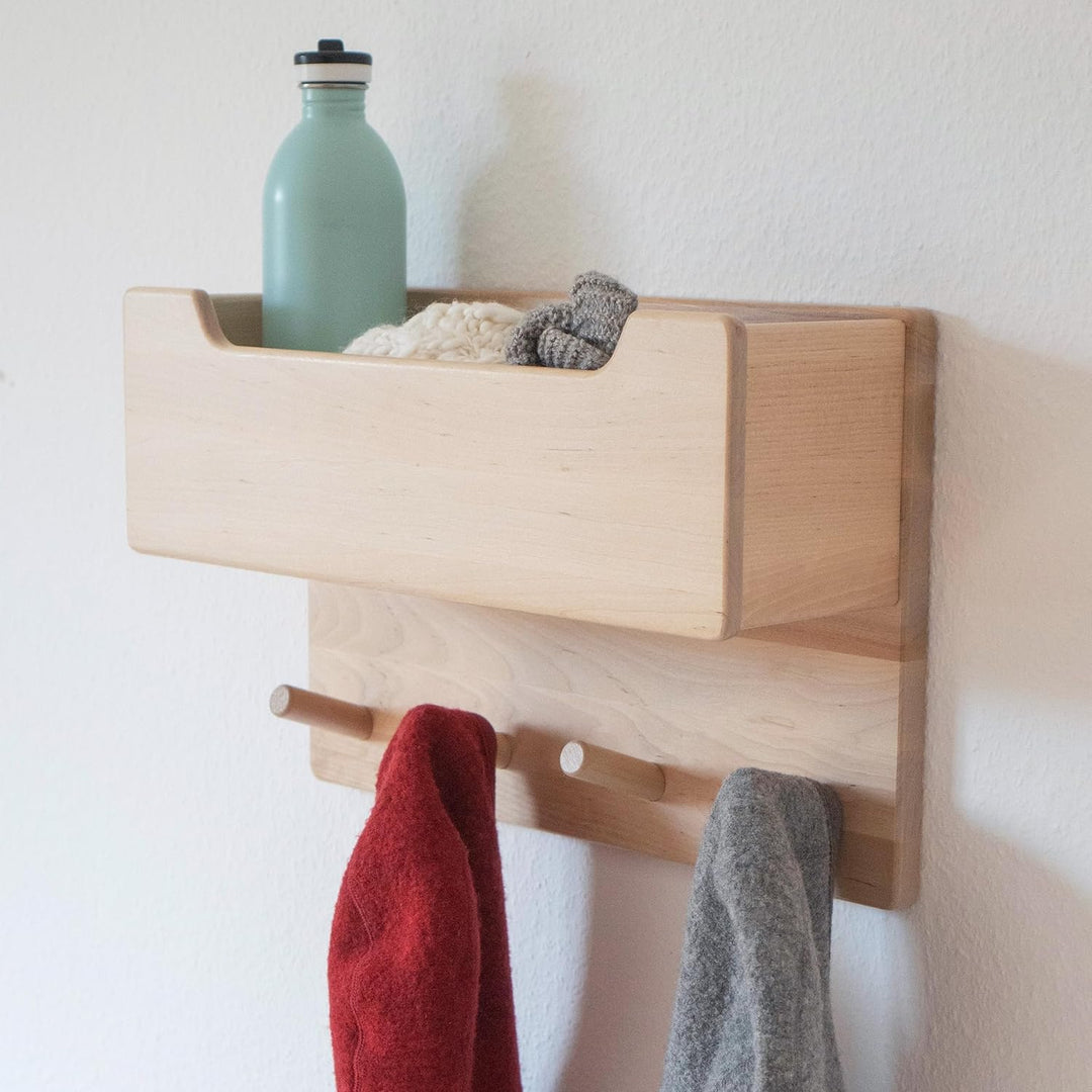 Ehrenkind® Kindergarderobe | Aus robusten Holz | Garderobe Kinder | Klein Weiss Kleiderhaken Kinder